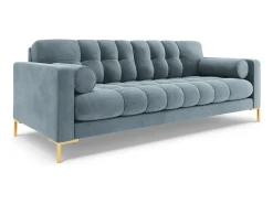 Cosmopolitan Design - Sofá "Bali" 4 lugares em veludo azul claro - 217x92x75cm