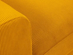 Cosmopolitan Design - Sofá convertível de canto direito com caixa de arrumação "Kyoto" 4 lugares em veludo cotelê amarelo - 241x145x88cm