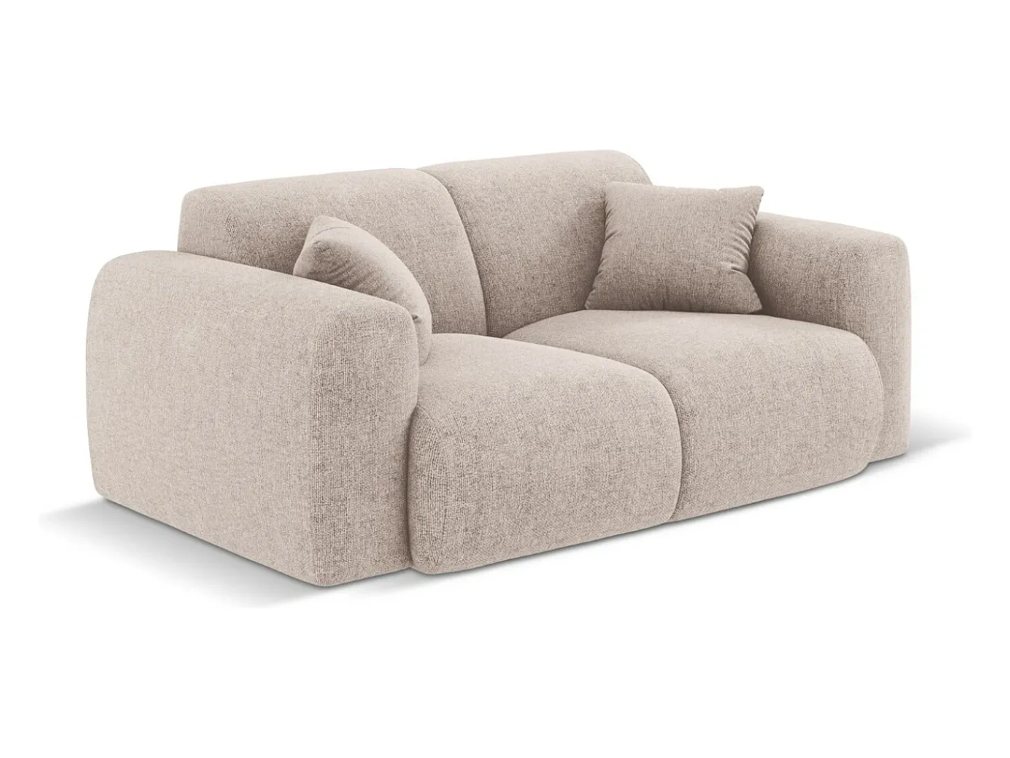 Cosmopolitan Design - Sofá "Nolio" 2 lugares em tecido chenille bege - 170x95x72cm