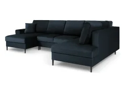 Cosmopolitan Design - Sofá panorâmico convertível em linha reta com caixa de arrumação