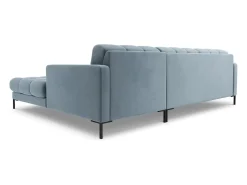 Cosmopolitan Design - Sofá de canto direito "Bali" 5 lugares em veludo azul claro - 293x185x75cm