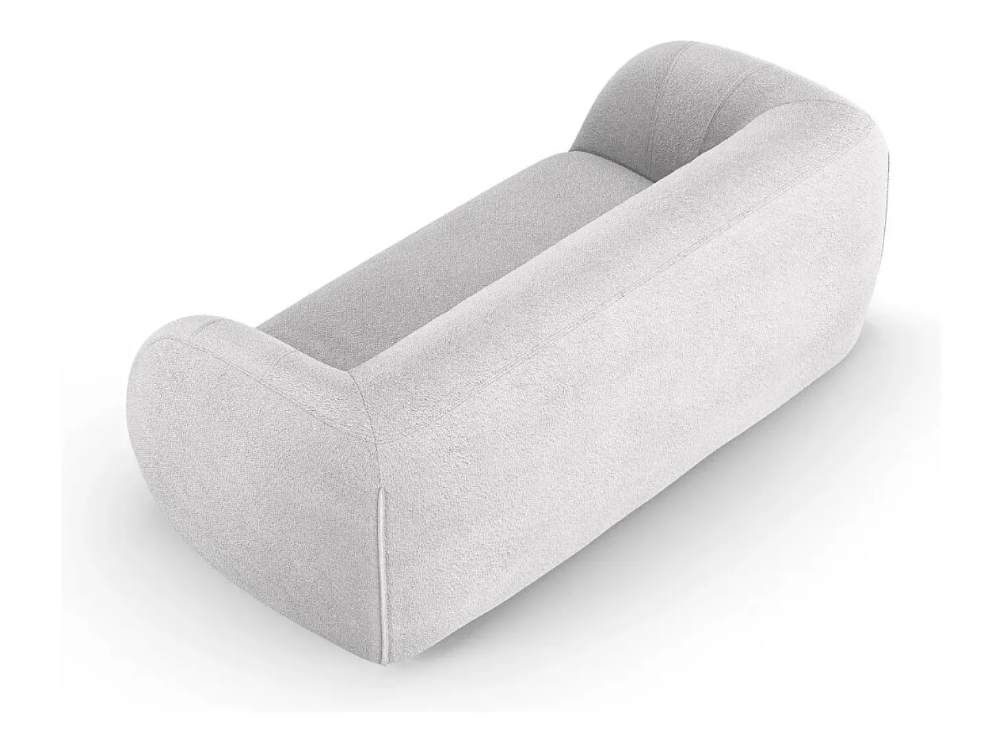 Cosmopolitan Design - Sofá "Essen" 2 lugares em tecido bouclé cinza claro - 210x95x86cm