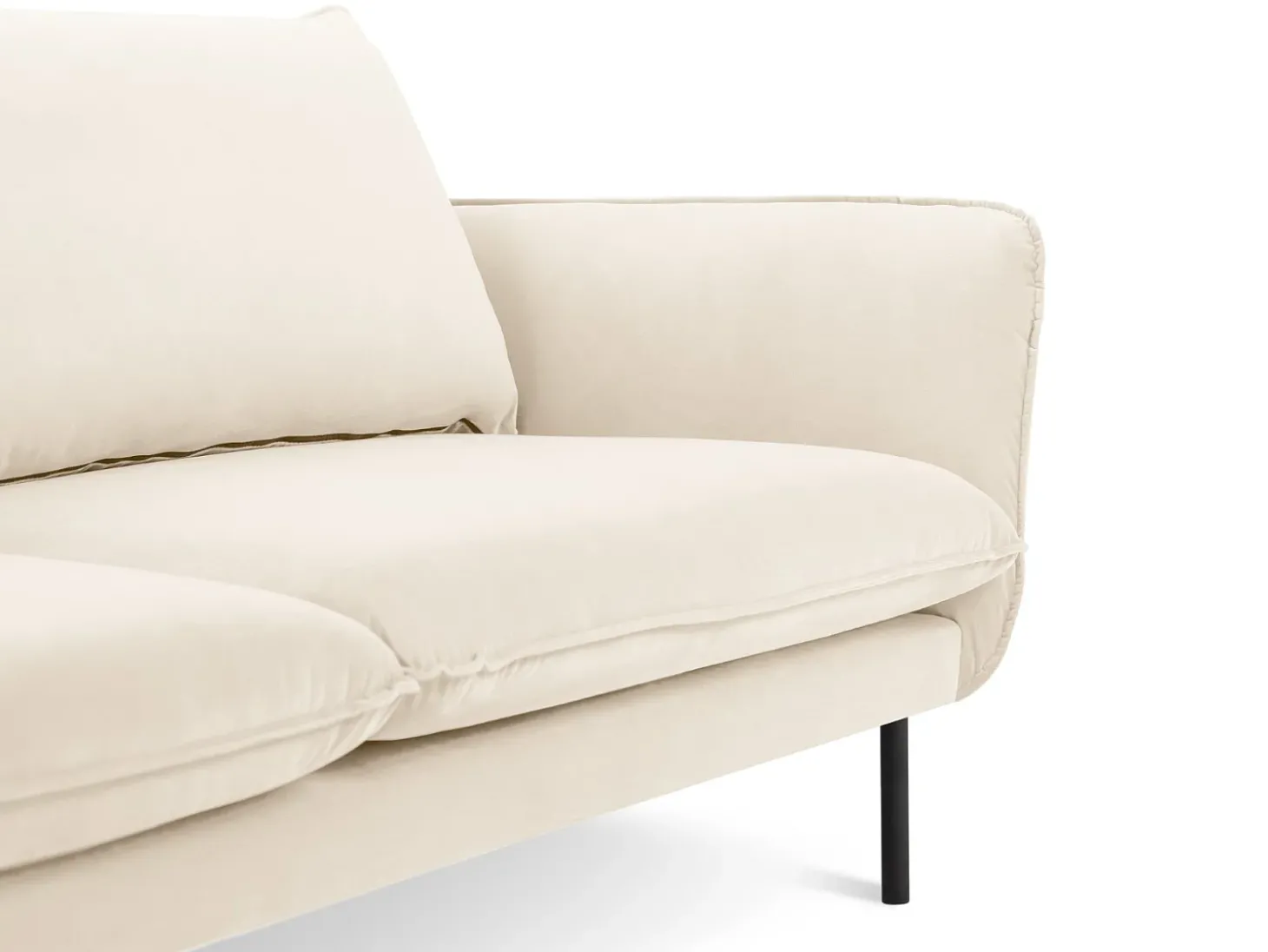 Cosmopolitan Design - Sofá "Vienna" 2 lugares em veludo bege claro - 160x92x95cm
