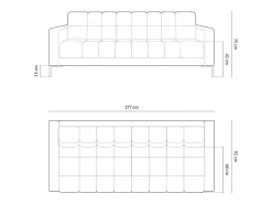 Cosmopolitan Design - Sofá "Bali" 3 lugares em tecido estrutural cinza claro - 177x92x75cm