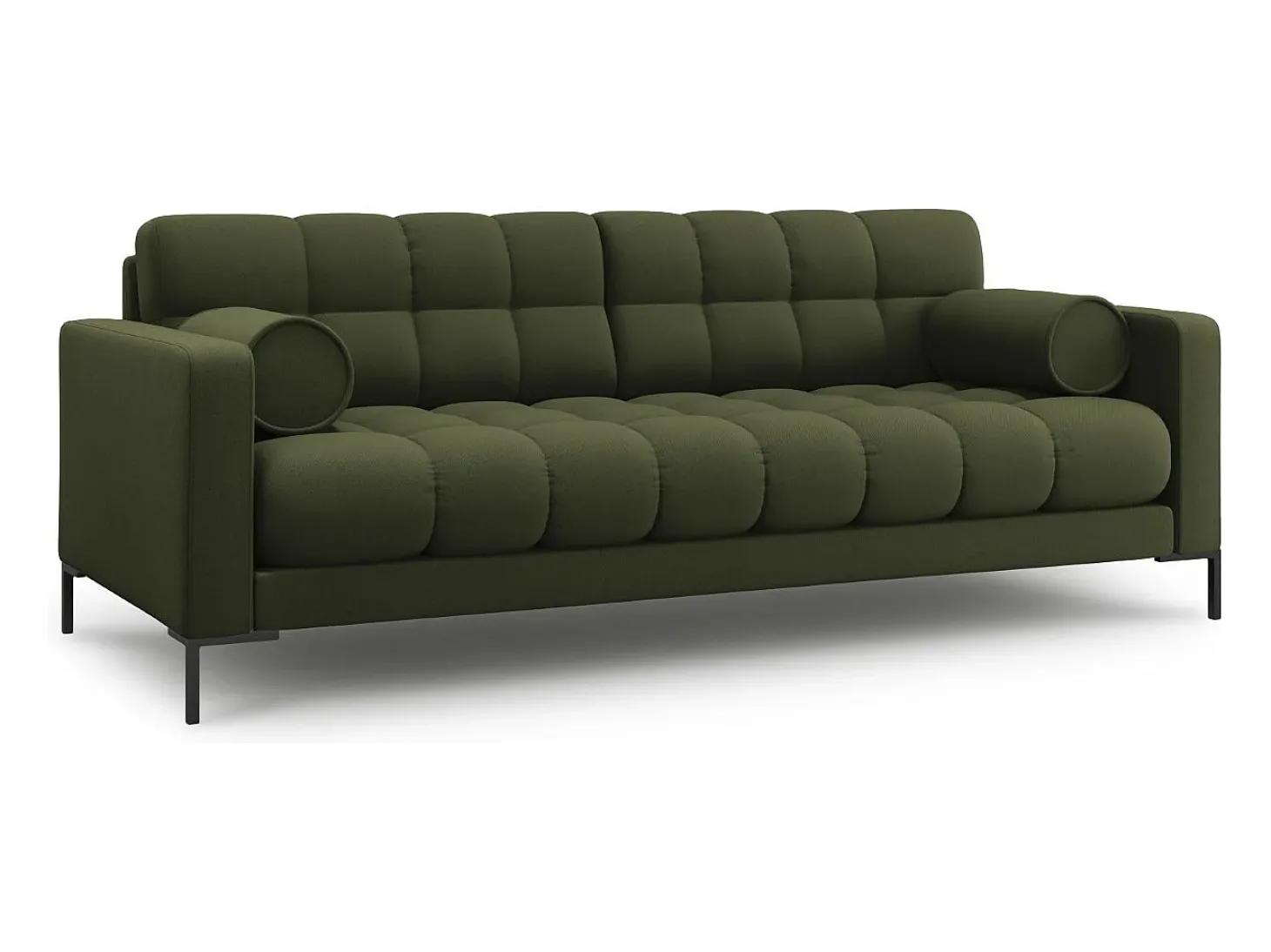 Cosmopolitan Design - Sofá "Bali" 3 lugares em tecido estrutural verde - 177x92x75cm
