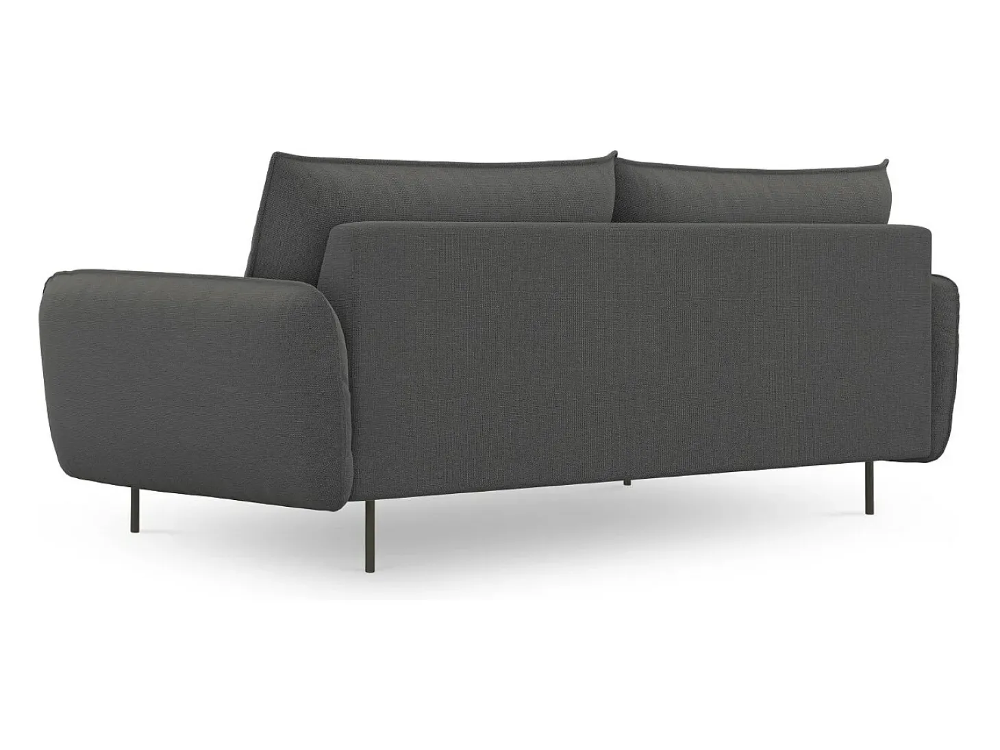 Cosmopolitan Design - Sofá "Vienna" 4 lugares em tecido estrutural cinza escuro - 230x92x95cm