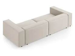 Cosmopolitan Design - Sofá "Arendal" 4 lugares em veludo cru - 244x102x70cm