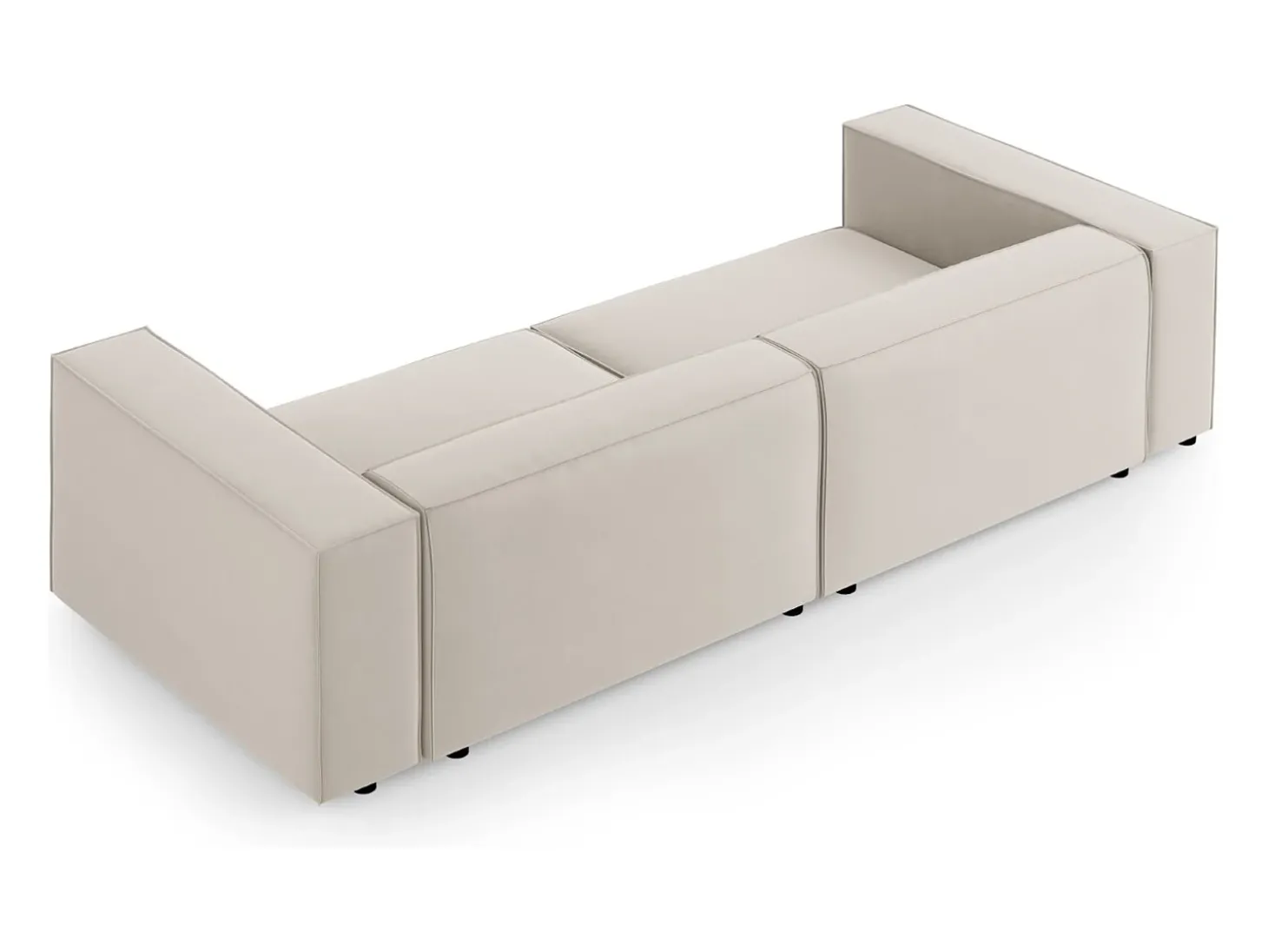 Cosmopolitan Design - Sofá "Arendal" 4 lugares em veludo cru - 244x102x70cm