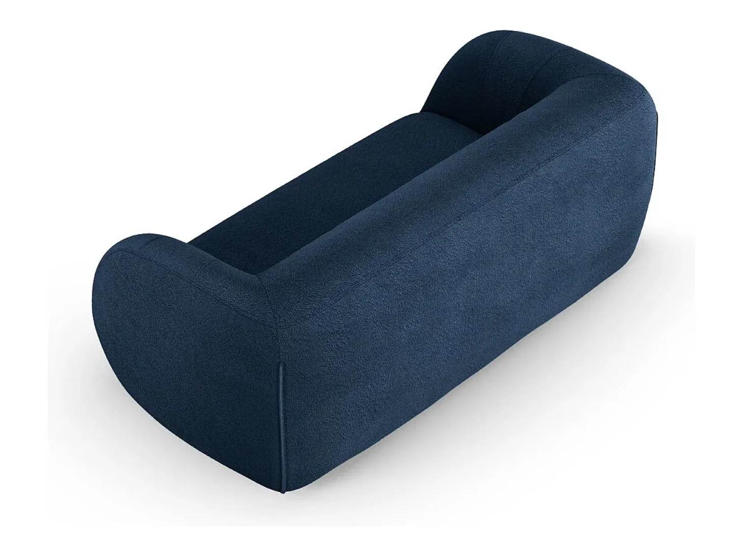 Cosmopolitan Design - Sofá "Essen" 2 lugares em tecido bouclé azul escuro - 210x95x86cm