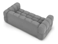 Cosmopolitan Design - Sofá "Sky" 3 lugares em veludo cinza claro - 214x102x75cm