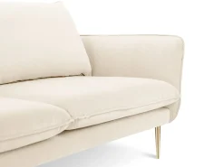 Cosmopolitan Design - Sofá "Vienna" 3 lugares em veludo bege claro - 200x92x95cm