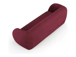 Cosmopolitan Design - Sofá "Essen" 3 lugares em tecido bouclé bordeaux - 230x95x86cm