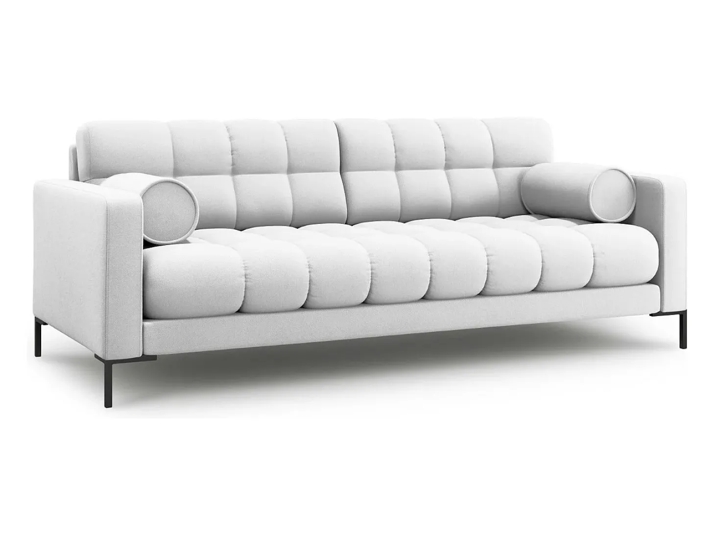 Cosmopolitan Design - Sofá "Bali" 4 lugares em tecido estrutural cinza claro - 217x92x75cm