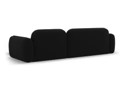 Cosmopolitan Design - Sofá modular de canto direito "Sydney" 4 lugares em veludo preto - 275x165x70cm