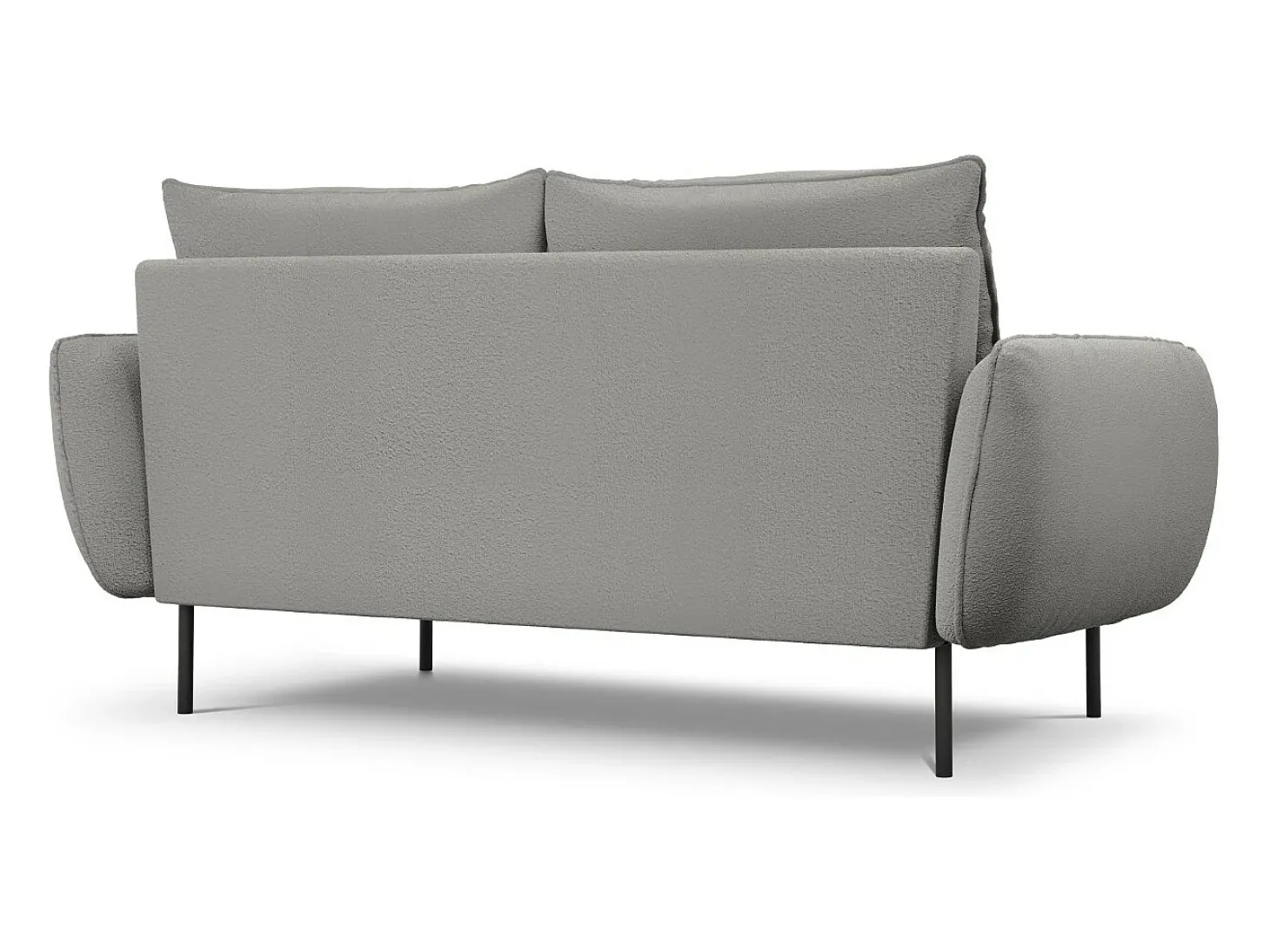 Cosmopolitan Design - Sofá "Vienna" 2 lugares em tecido bouclé cinza - 160x92x95cm