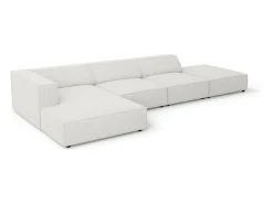 Cosmopolitan Design - Sofá de canto esquerdo "Arendal" 5 lugares em tecido chenille cinza claro - 341x166x70cm