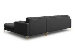 Cosmopolitan Design - Sofá de canto direito "Bali" 5 lugares em tecido estrutural cinza escuro - 293x185x75cm