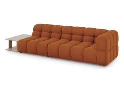 Cosmopolitan Design - Sofá modular virado para a esquerda "Sky" 4 lugares em veludo terracota - 297x102x75cm