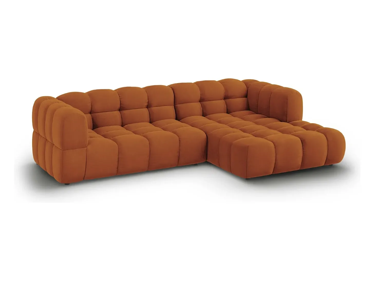 Cosmopolitan Design - Sofá modular de canto direito "Sky" 4 lugares em veludo terracota - 272x162x75cm