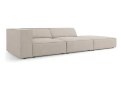 Cosmopolitan Design - Sofá direito "Arendal" 4 lugares em tecido chenille com efeito canelado bege escuro - 262x102x70cm