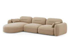 Cosmopolitan Design - Sofá modular de canto esquerdo "Sydney" 4 lugares em veludo areia - 320x165x70cm