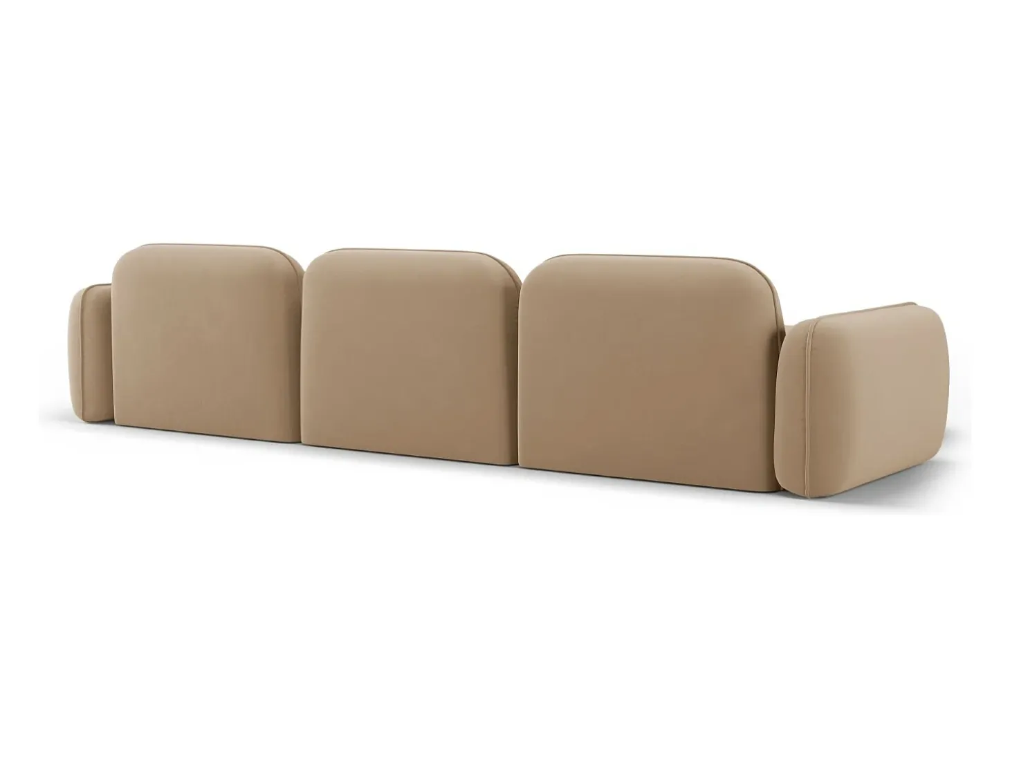 Cosmopolitan Design - Sofá modular de canto esquerdo "Sydney" 4 lugares em veludo areia - 320x165x70cm