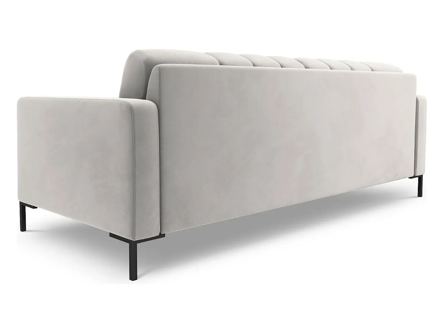 Cosmopolitan Design - Sofá "Bali" 4 lugares em veludo prata - 217x92x75cm