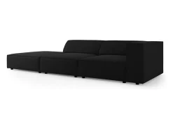 Cosmopolitan Design - Sofá esquerdo "Arendal" 4 lugares em veludo preto - 262x102x70cm
