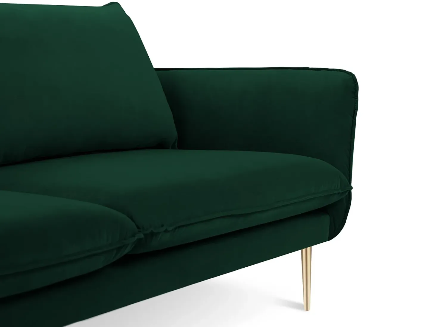 Cosmopolitan Design - Sofá "Vienna" 4 lugares em veludo verde garrafa - 230x92x95cm