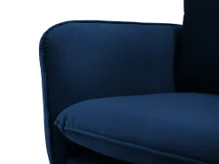 Cosmopolitan Design - Sofá "Vienna" 4 lugares em veludo azul real - 230x92x95cm