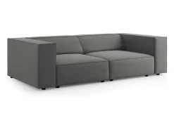 Cosmopolitan Design - Sofá "Arendal" 3 lugares em veludo cimento - 204x102x70cm