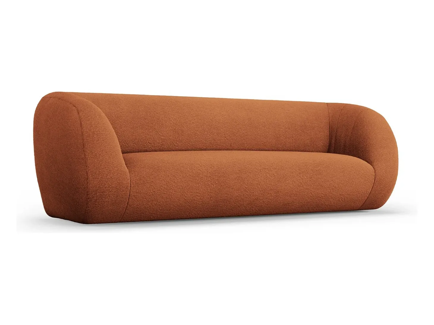 Cosmopolitan Design - Sofá "Essen" 3 lugares em tecido bouclé marrom - 230x95x86cm