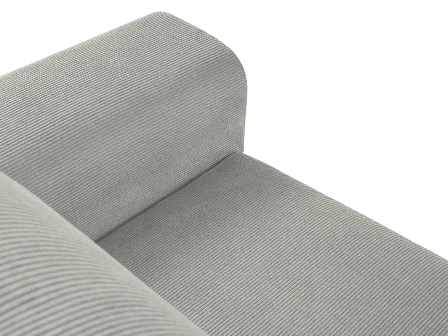 Cosmopolitan Design - Sofá convertível de canto esquerdo com caixa de arrumação "Kyoto" 4 lugares em veludo cotelê cinza claro - 241x145x88cm