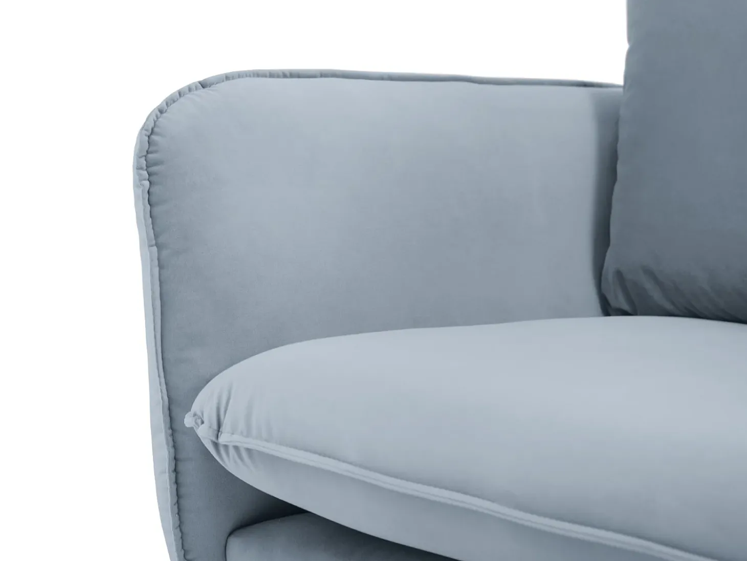 Cosmopolitan Design - Sofá "Vienna" 2 lugares em veludo azul claro - 160x92x95cm