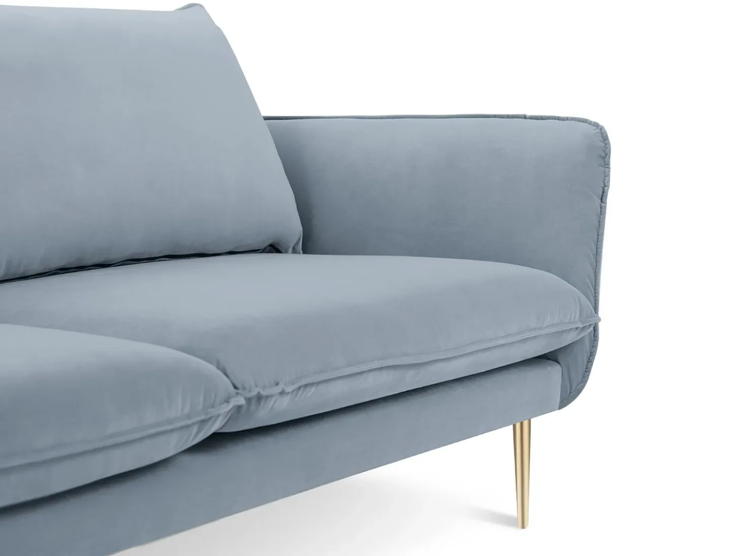 Cosmopolitan Design - Sofá "Vienna" 2 lugares em veludo azul claro - 160x92x95cm