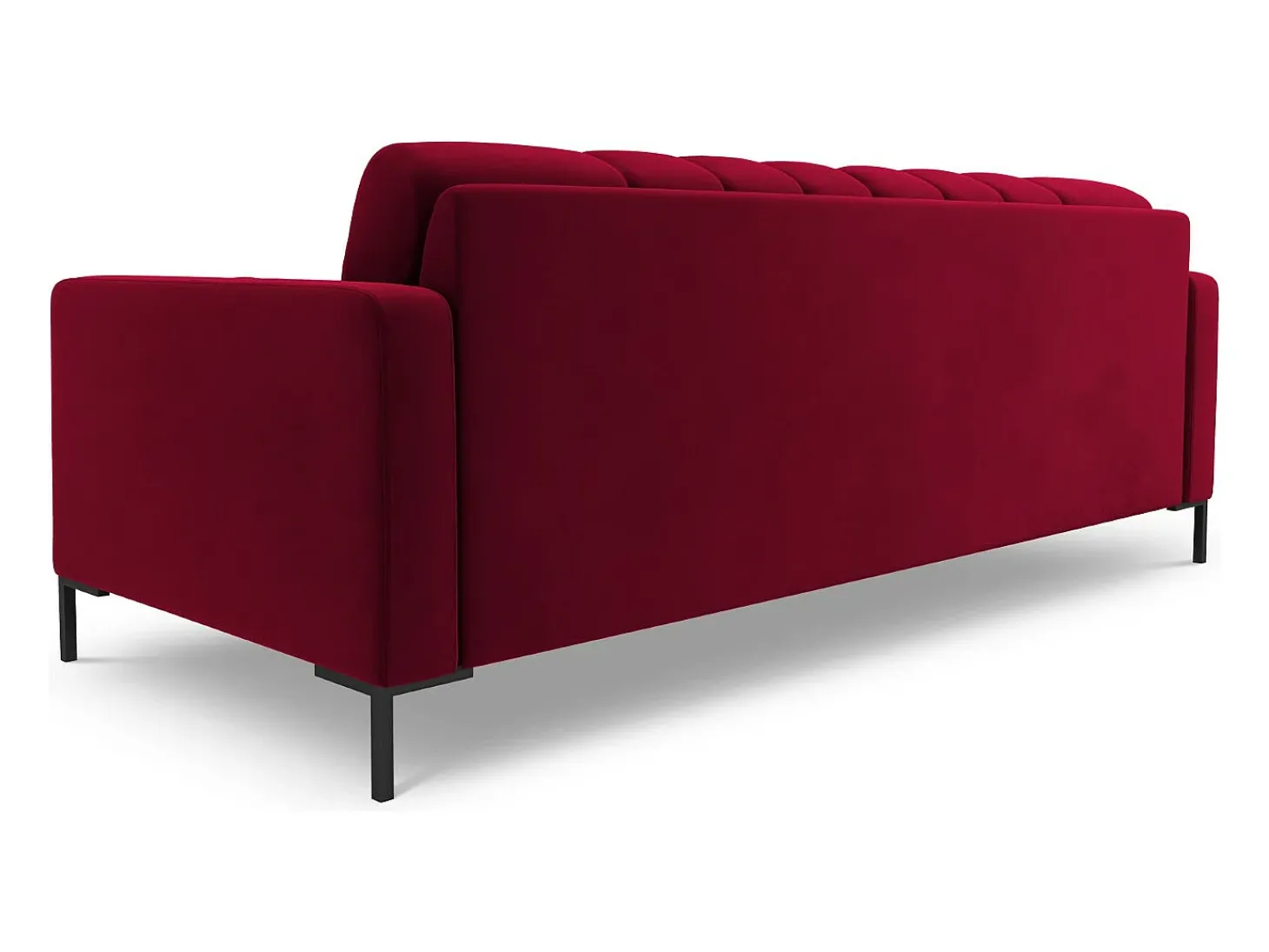 Cosmopolitan Design - Sofá "Bali" 3 lugares em veludo vermelho - 177x92x75cm