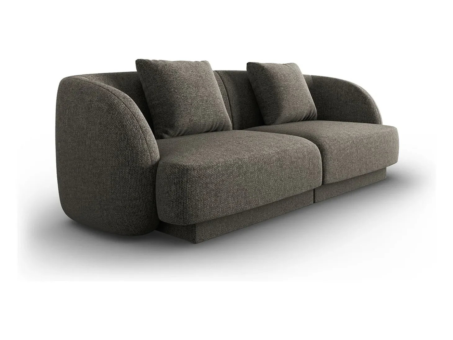 Cosmopolitan Design - Sofá "Tulum" 2 lugares em tecido chenille cinza - 180x90x70cm