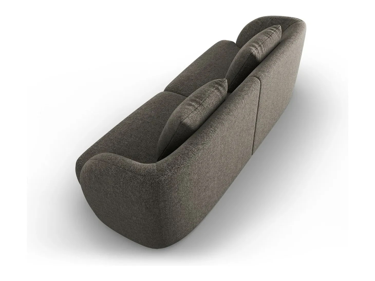 Cosmopolitan Design - Sofá "Tulum" 2 lugares em tecido chenille cinza - 180x90x70cm