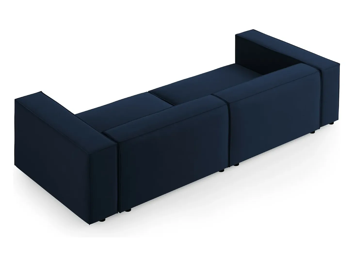 Cosmopolitan Design - Sofá "Arendal" 4 lugares em veludo azul real - 244x102x70cm