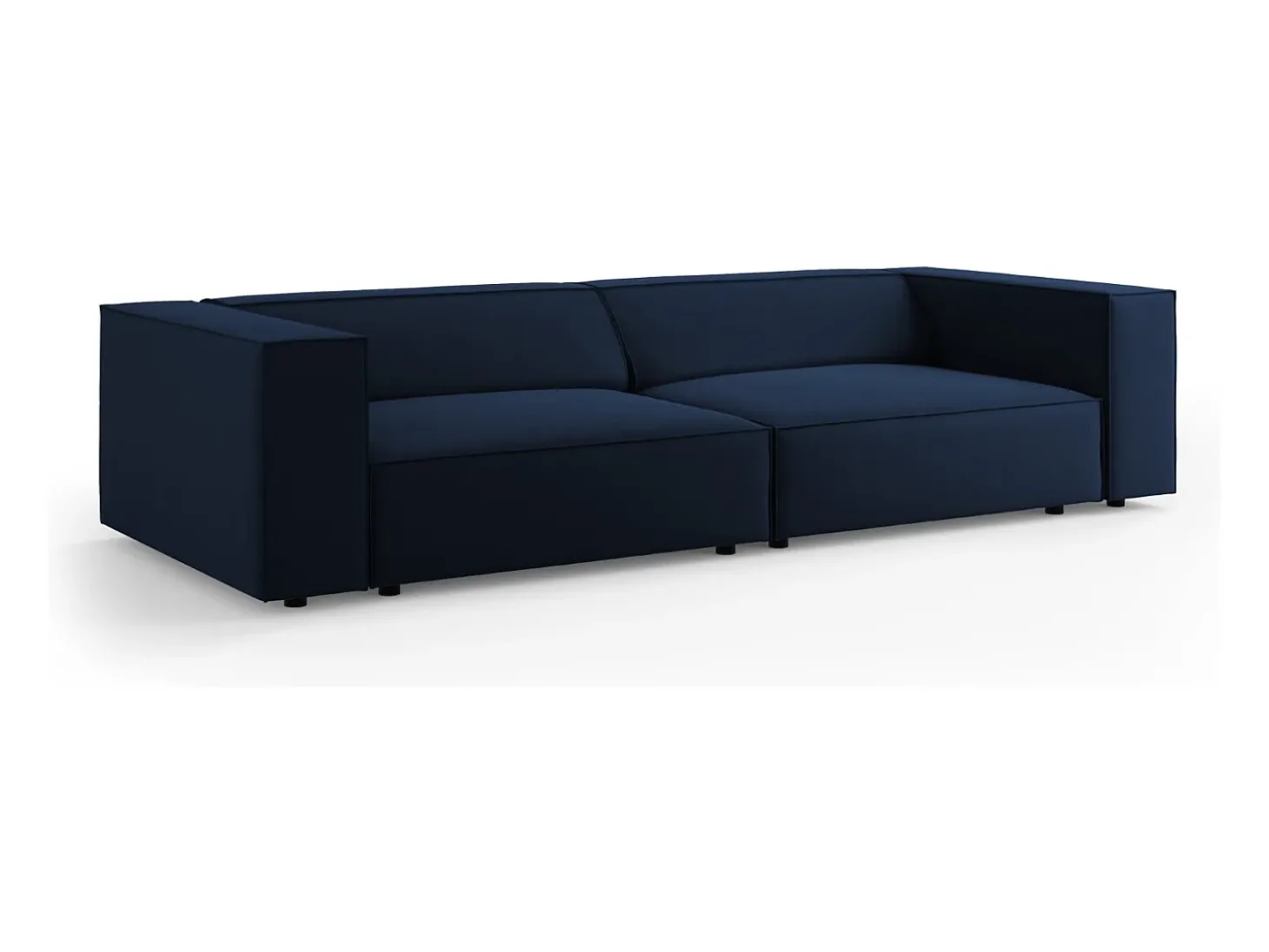 Cosmopolitan Design - Sofá "Arendal" 4 lugares em veludo azul real - 244x102x70cm