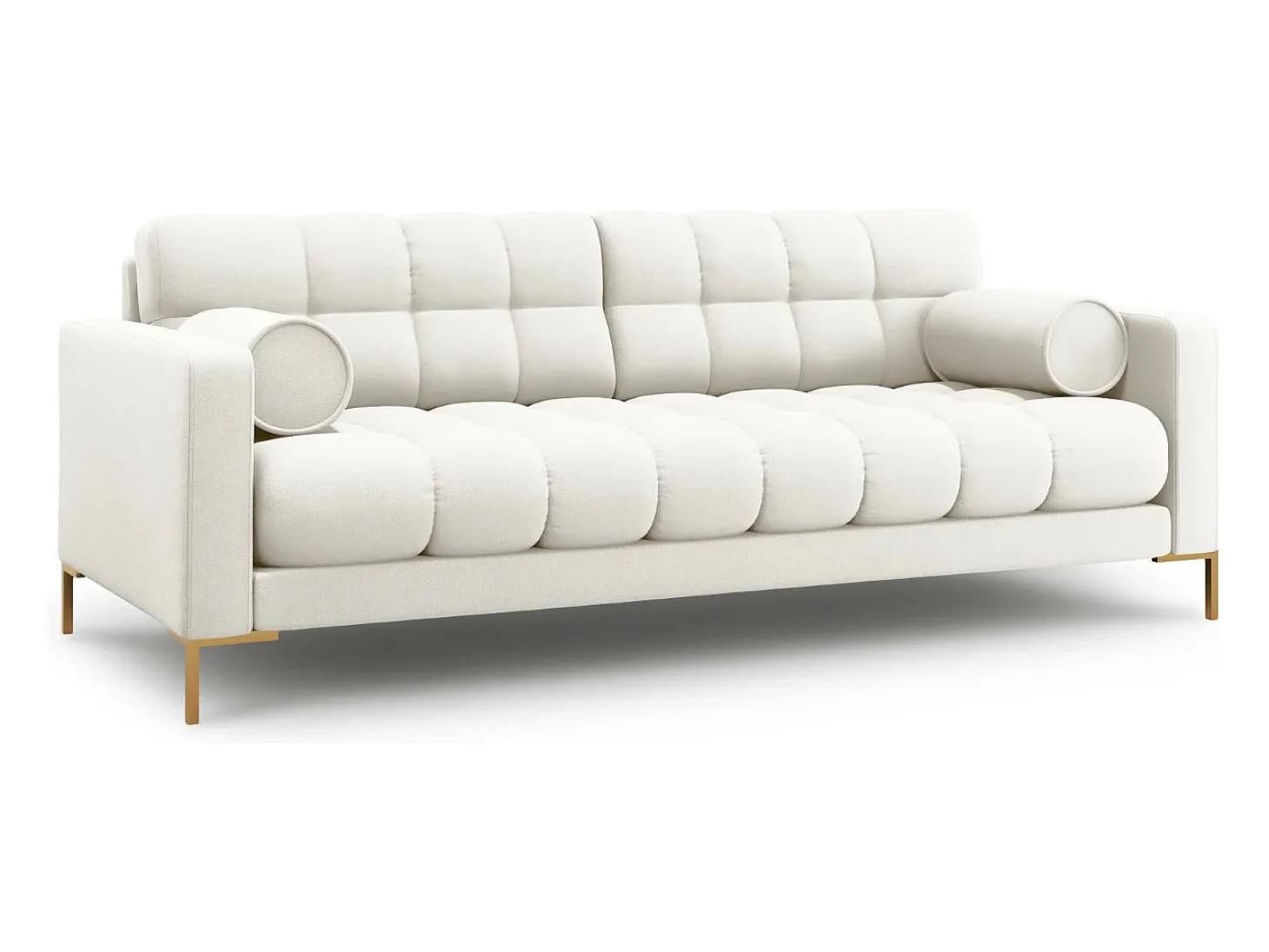 Cosmopolitan Design - Sofá "Bali" 4 lugares em tecido estrutural bege claro - 217x92x75cm
