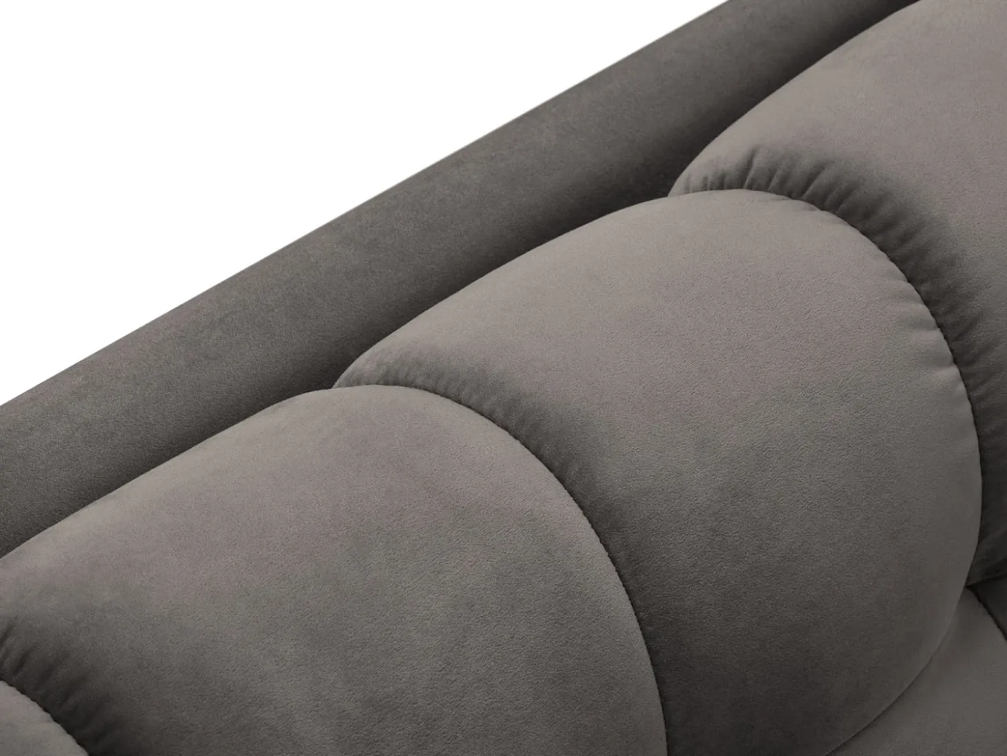 Cosmopolitan Design - Sofá de canto esquerdo "Bali" 5 lugares em veludo cinza claro - 293x185x75cm