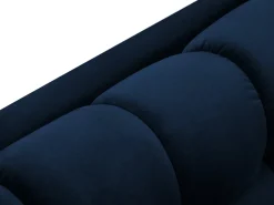 Cosmopolitan Design - Sofá panorâmico "Bali" 7 lugares em veludo azul real - 383x185x75cm