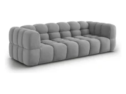 Cosmopolitan Design - Sofá modular "Sky" 4 lugares em veludo cinza claro - 244x102x75cm