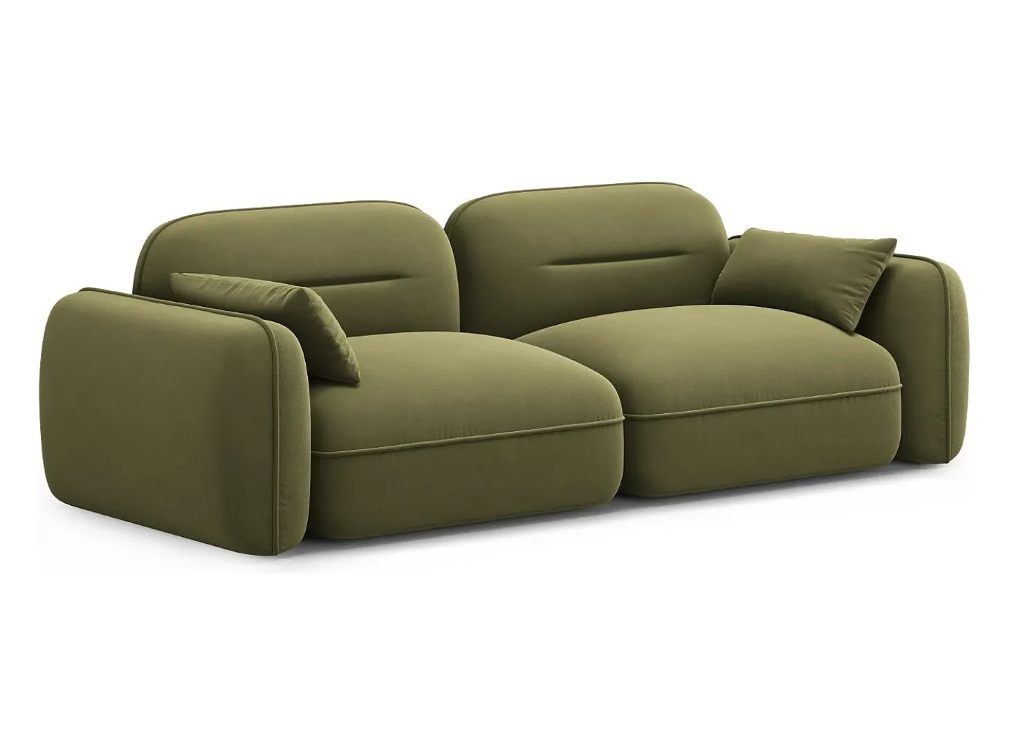 Cosmopolitan Design - Sofá modular "Sydney" 3 lugares em veludo verde claro - 230x90x70cm