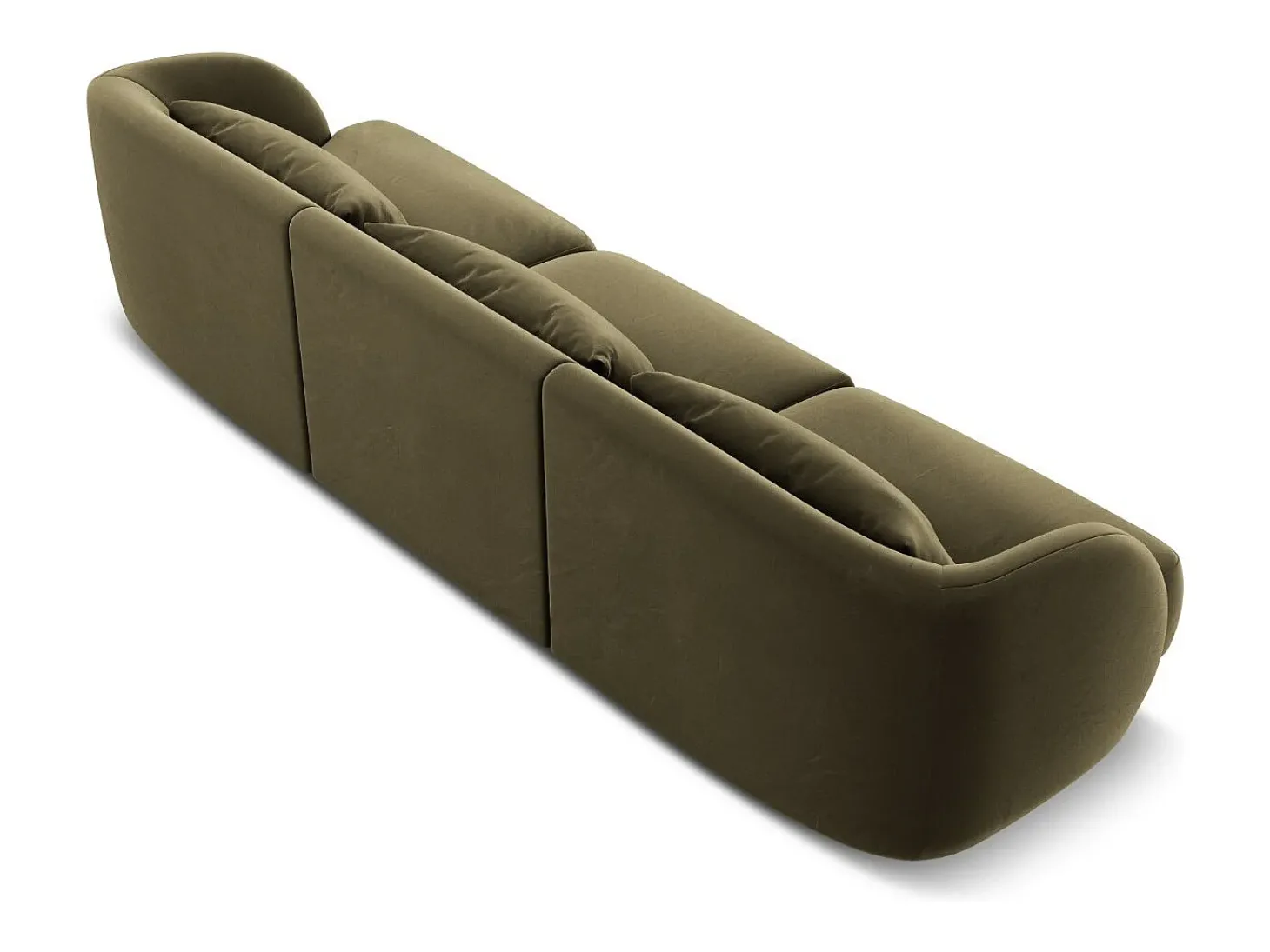 Cosmopolitan Design - Sofá "Tulum" 3 lugares em veludo verde - 255x90x70cm