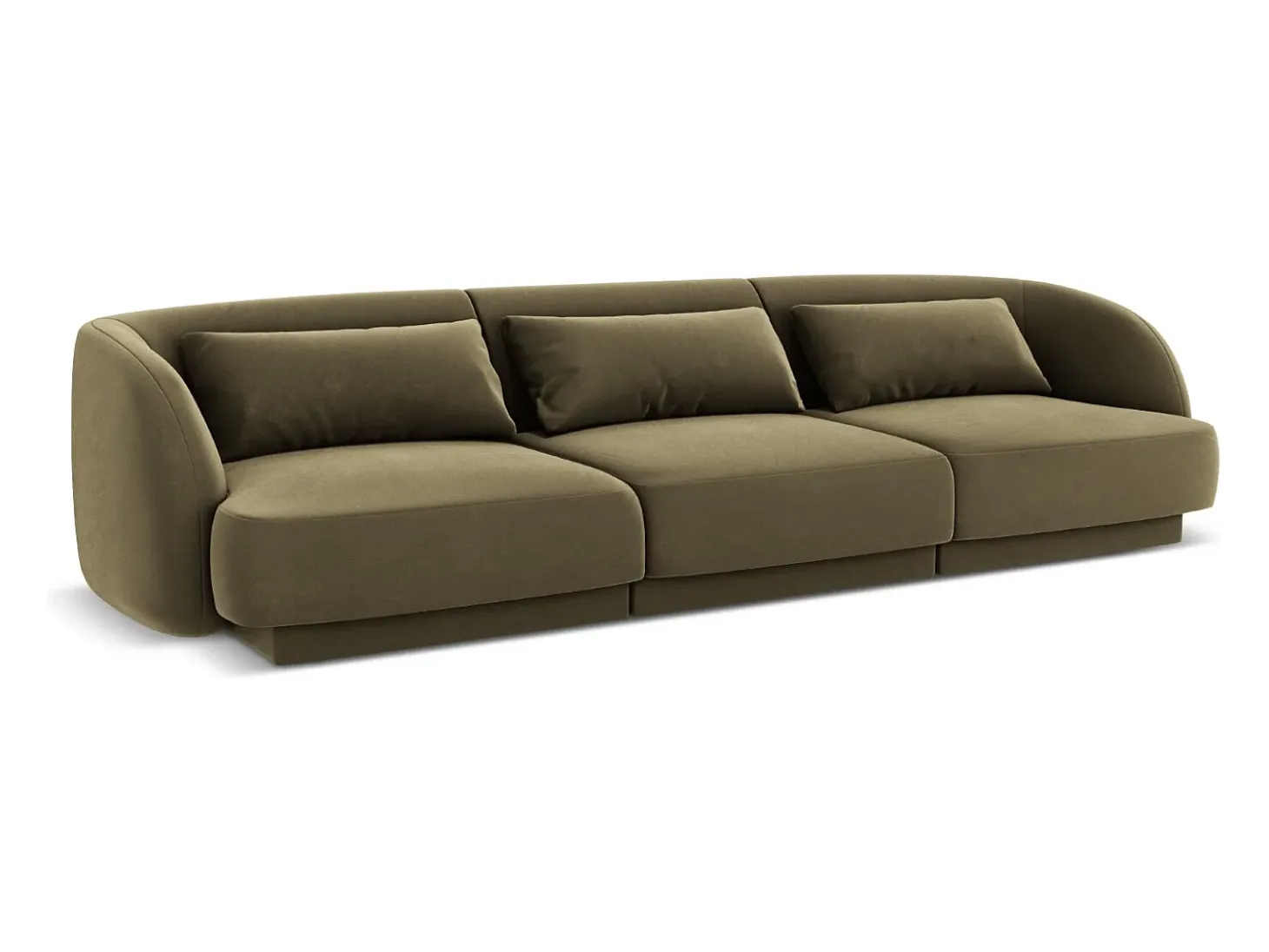 Cosmopolitan Design - Sofá "Tulum" 3 lugares em veludo verde - 255x90x70cm