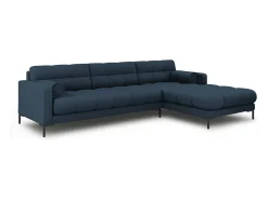 Cosmopolitan Design - Sofá de canto direito "Bali" 5 lugares em tecido estrutural azul - 293x185x75cm