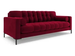 Cosmopolitan Design - Sofá "Bali" 4 lugares em veludo vermelho - 217x92x75cm