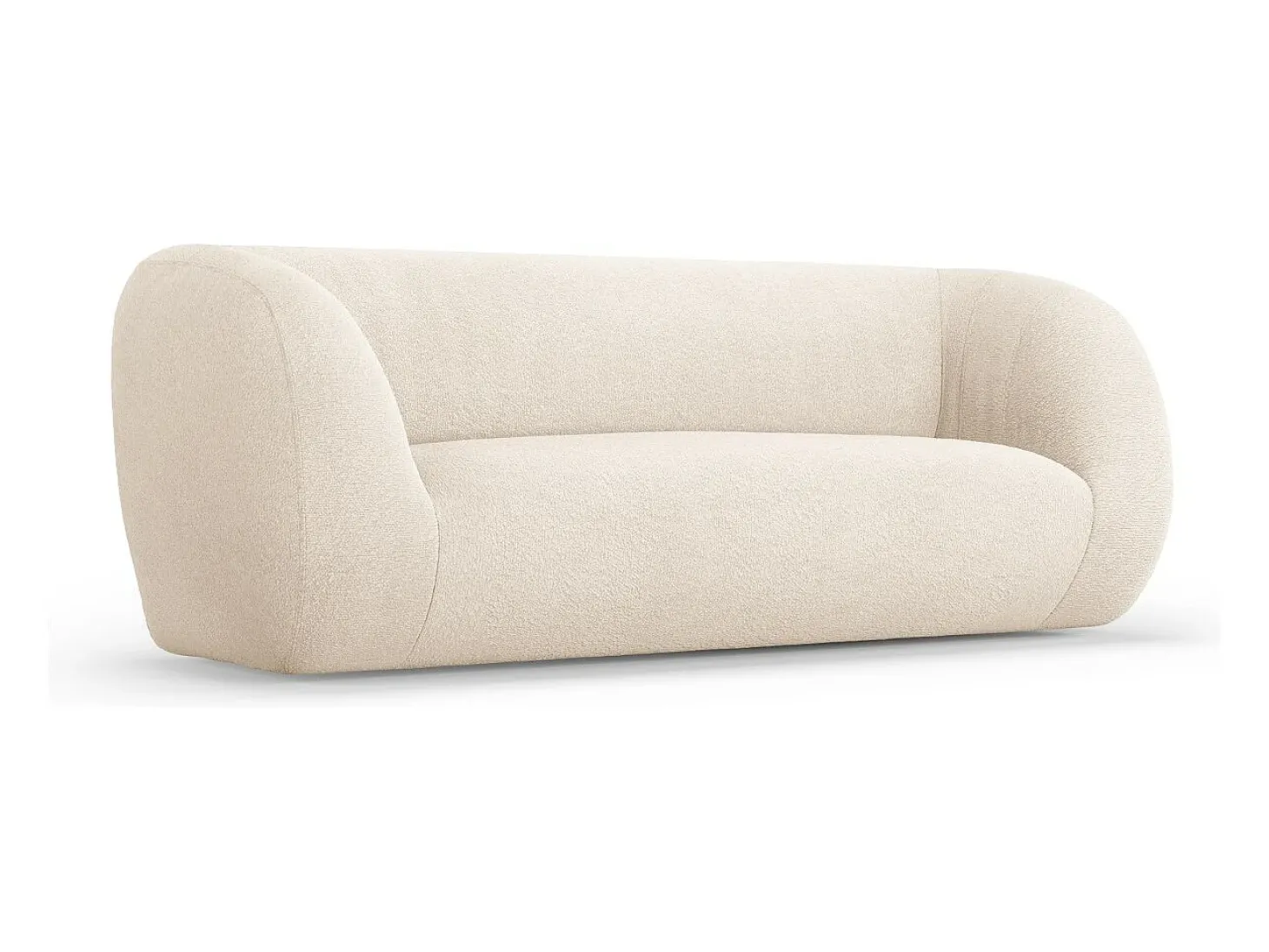 Cosmopolitan Design - Sofá "Essen" 2 lugares em tecido bouclé bege - 210x95x86cm
